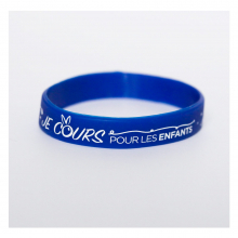 Bracelet bleu "Je cours pour les enfants"